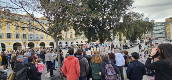 The high school choir performed on Easter Sunday in Nice during their choir tour of France.