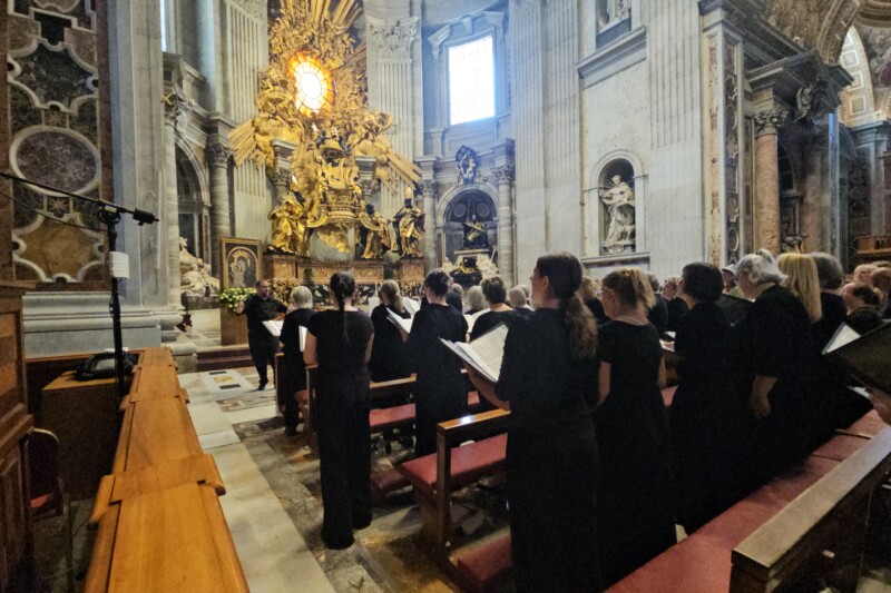 The Outer Banks enjoying their performance tour of Italy, performing at St Peter's Basilica. Performance travel